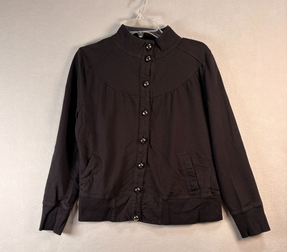 Cinnamon Cinder Black Button Front Jacket Size Large